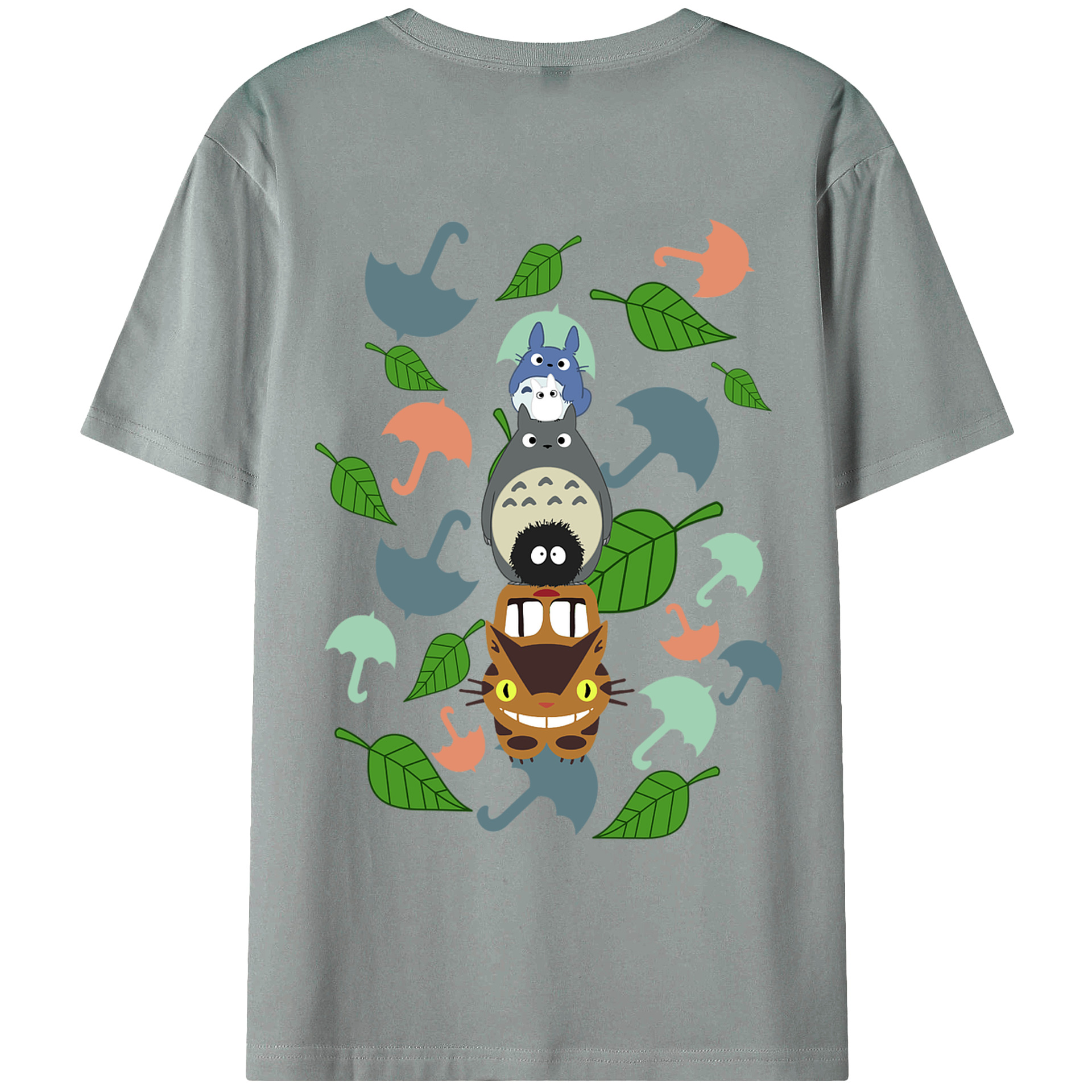 （画像用） となりのトトロ 草壁メイ 草壁サツキ My Neighbor Totoro Satsuki Kusakabe Mei Kusakabe 綿100％ メンズ半袖Tシャツ（バックプリント） 通気性